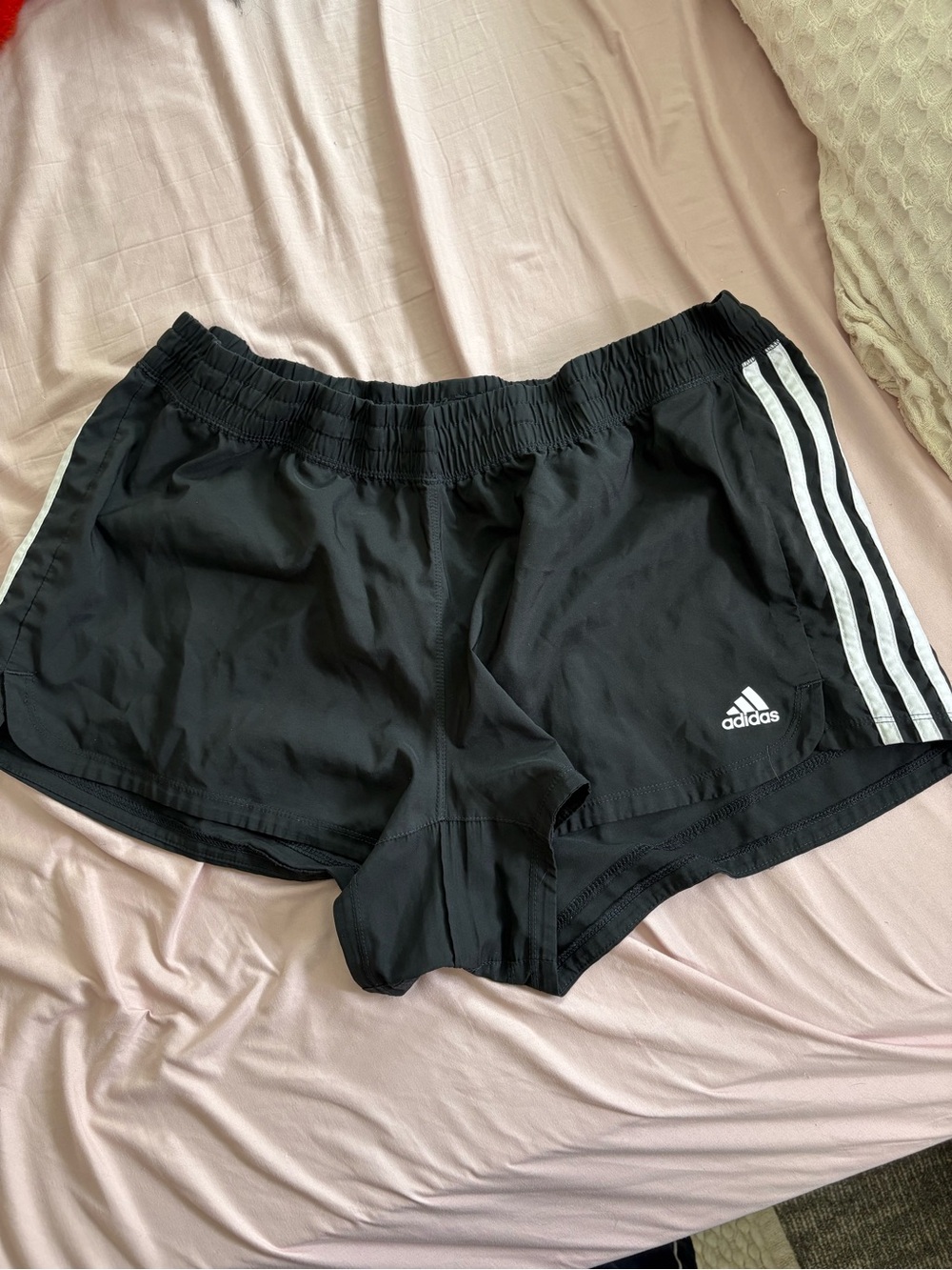 adidas Black Athletic Shorts with White 3-Stripe